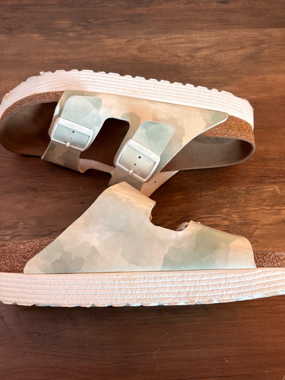 Neutral Camo Double Buckle Slide Sandals - Picture 4 of 8